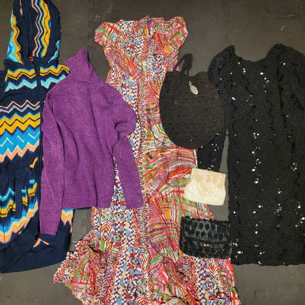 Vintage lot of clothes and bags